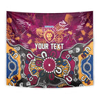 Personalized Brisbane Lions Tapestry Aboriginal Dot Painting Graffiti Style