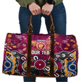 Personalized Brisbane Lions Travel Bag Aboriginal Dot Painting Graffiti Style