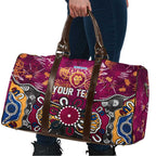 Personalized Brisbane Lions Travel Bag Aboriginal Dot Painting Graffiti Style
