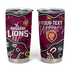 Personalized Brisbane Lions Tumbler Cup Aboriginal Dot Painting Graffiti Style