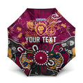 Personalized Brisbane Lions Umbrella Aboriginal Dot Painting Graffiti Style