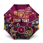 Personalized Brisbane Lions Umbrella Aboriginal Dot Painting Graffiti Style