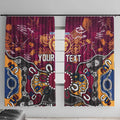 Personalized Brisbane Lions Window Curtain Aboriginal Dot Painting Graffiti Style