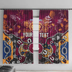Personalized Brisbane Lions Window Curtain Aboriginal Dot Painting Graffiti Style