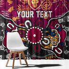 Personalized Brisbane Lions Window Curtain Aboriginal Dot Painting Graffiti Style