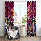 Personalized Brisbane Lions Window Curtain Aboriginal Dot Painting Graffiti Style