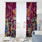 Personalized Brisbane Lions Window Curtain Aboriginal Dot Painting Graffiti Style