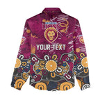 Personalized Brisbane Lions Women Casual Shirt Aboriginal Dot Painting Graffiti Style