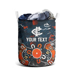 Personalized Carlton Blues Laundry Basket Aboriginal Dot Painting Graffiti Style