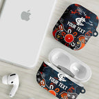 Personalized Carlton Blues AirPods Case Aboriginal Dot Painting Graffiti Style