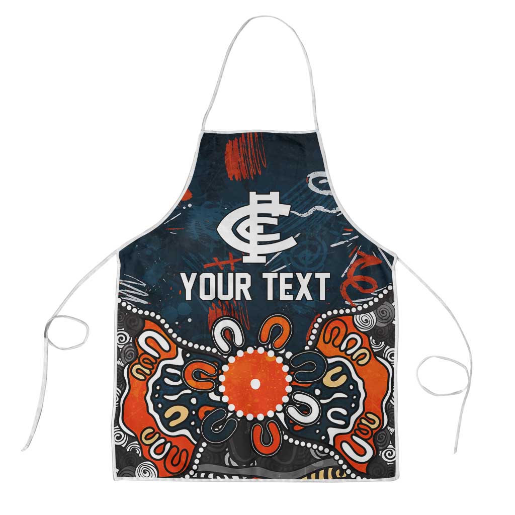Personalized Carlton Blues Apron Aboriginal Dot Painting Graffiti Style