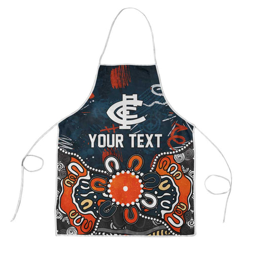 Personalized Carlton Blues Apron Aboriginal Dot Painting Graffiti Style