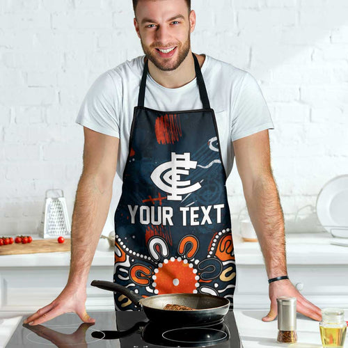 Personalized Carlton Blues Apron Aboriginal Dot Painting Graffiti Style