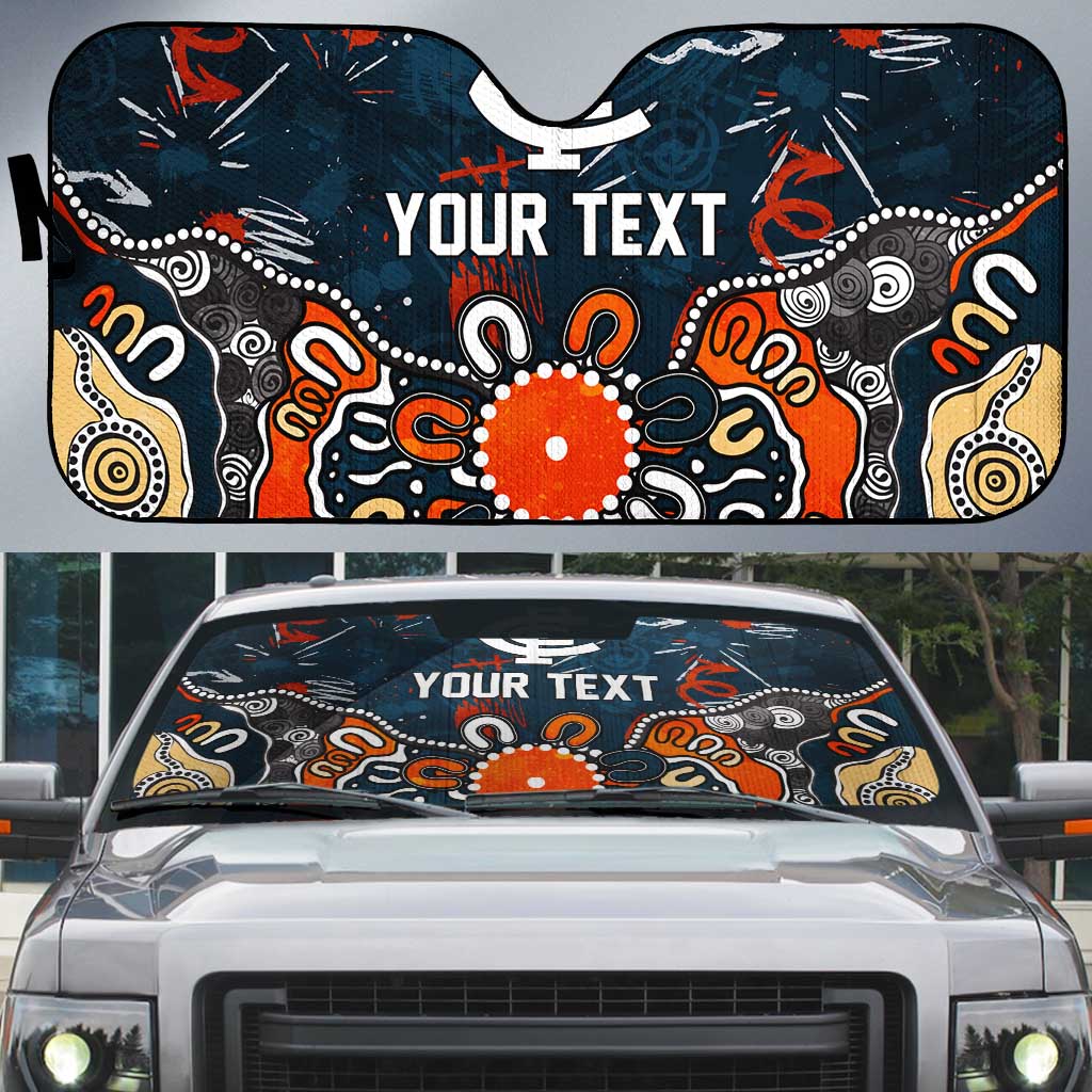 Personalized Carlton Blues Auto Sun Shade Aboriginal Dot Painting Graffiti Style