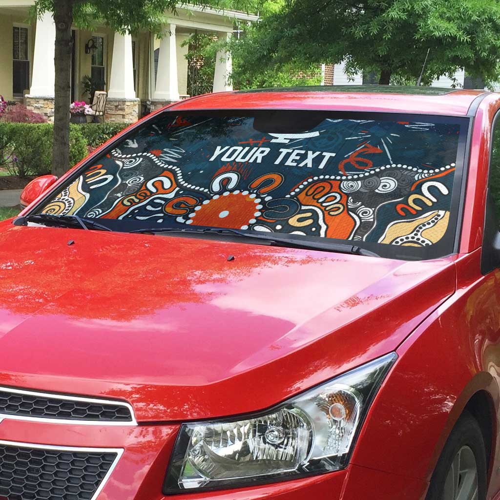 Personalized Carlton Blues Auto Sun Shade Aboriginal Dot Painting Graffiti Style
