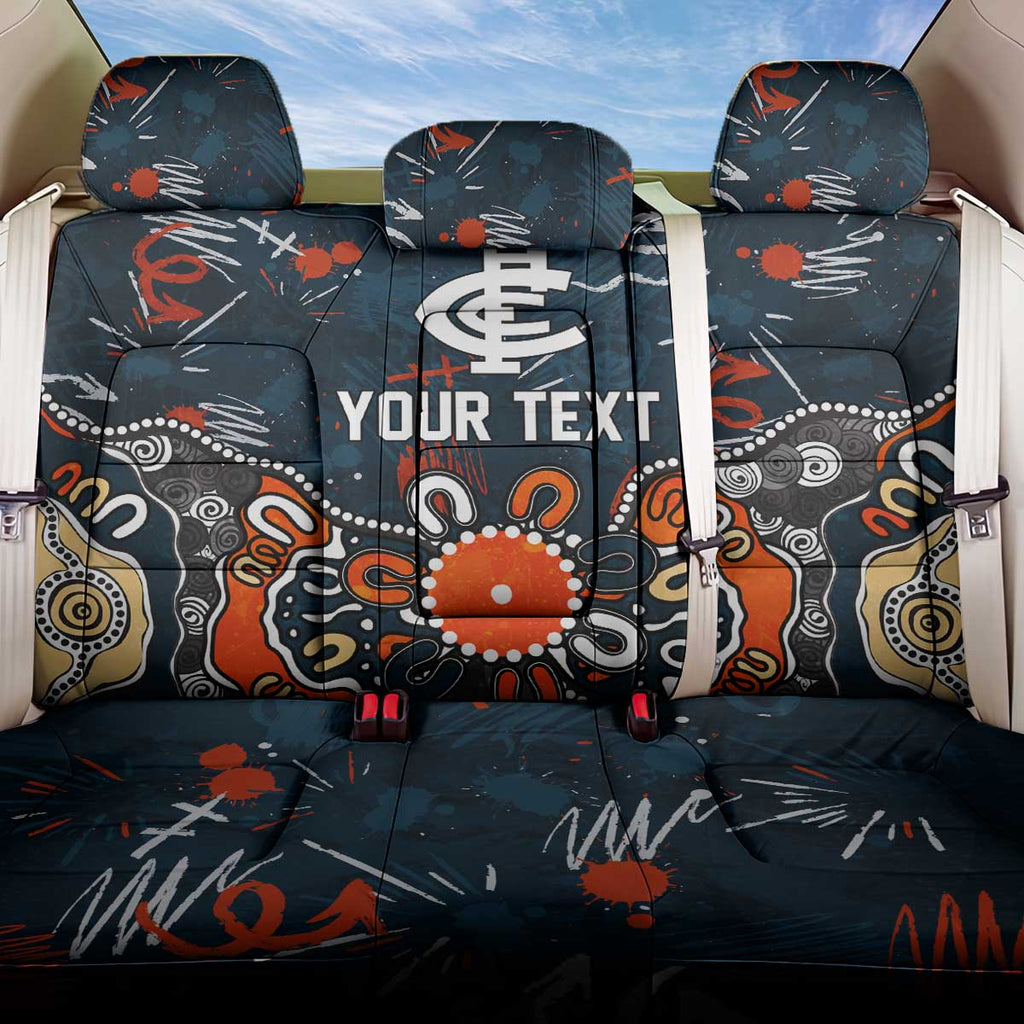 Personalized Carlton Blues Back Car Seat Cover Aboriginal Dot Painting Graffiti Style
