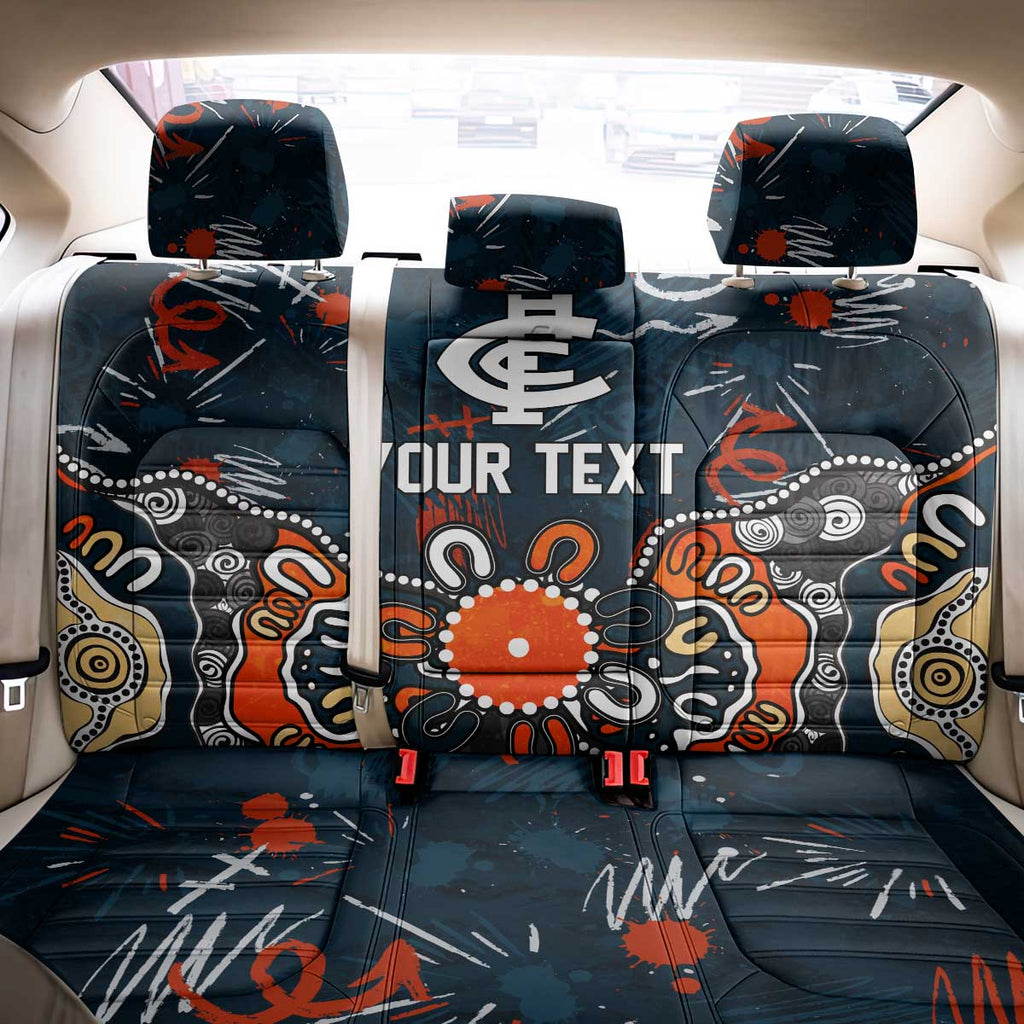 Personalized Carlton Blues Back Car Seat Cover Aboriginal Dot Painting Graffiti Style