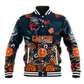 Personalized Carlton Blues Baseball Jacket Aboriginal Dot Painting Graffiti Style