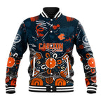 Personalized Carlton Blues Baseball Jacket Aboriginal Dot Painting Graffiti Style