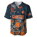 Personalized Carlton Blues Baseball Jersey Aboriginal Dot Painting Graffiti Style