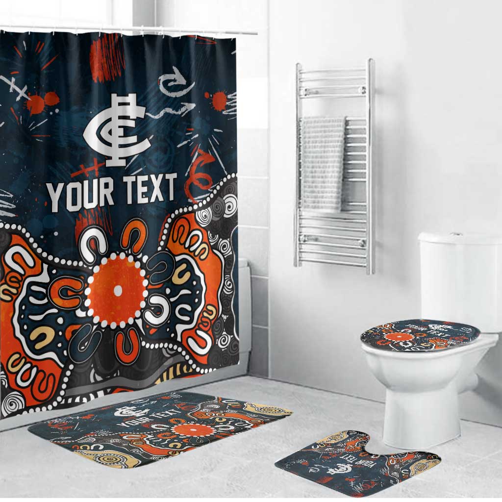 Personalized Carlton Blues Bathroom Set Aboriginal Dot Painting Graffiti Style