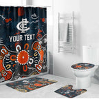 Personalized Carlton Blues Bathroom Set Aboriginal Dot Painting Graffiti Style