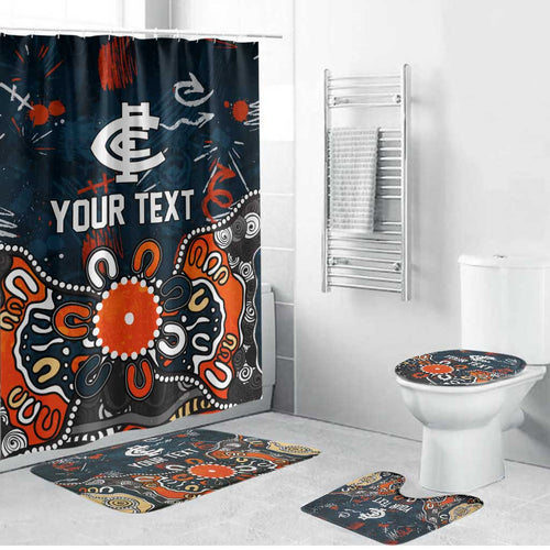 Personalized Carlton Blues Bathroom Set Aboriginal Dot Painting Graffiti Style