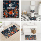 Personalized Carlton Blues Bathroom Set Aboriginal Dot Painting Graffiti Style