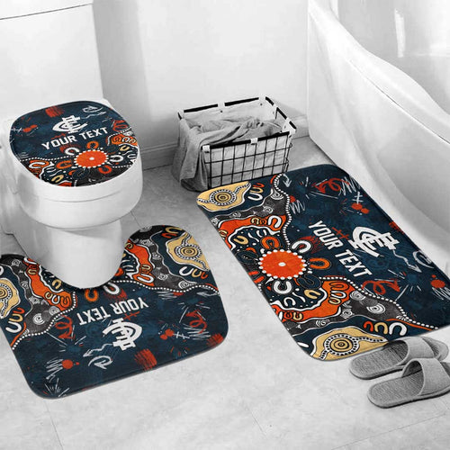 Personalized Carlton Blues Bathroom Set Aboriginal Dot Painting Graffiti Style