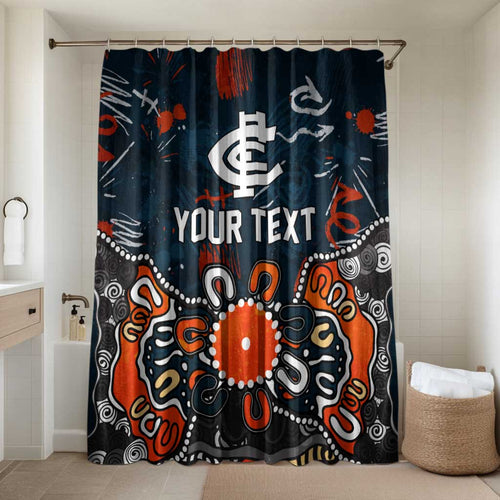 Personalized Carlton Blues Bathroom Set Aboriginal Dot Painting Graffiti Style