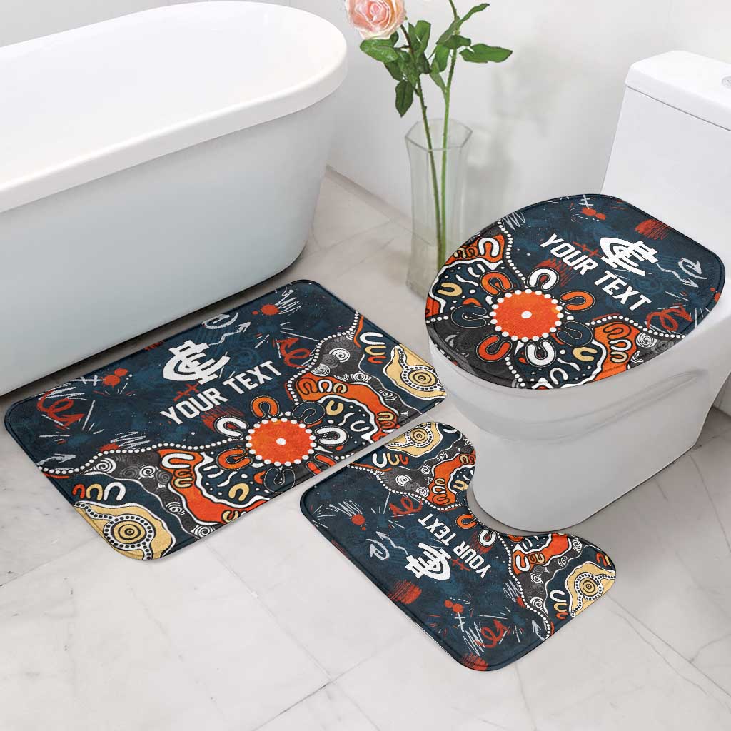 Personalized Carlton Blues Bathroom Set Aboriginal Dot Painting Graffiti Style