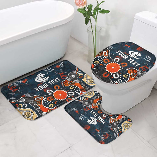 Personalized Carlton Blues Bathroom Set Aboriginal Dot Painting Graffiti Style