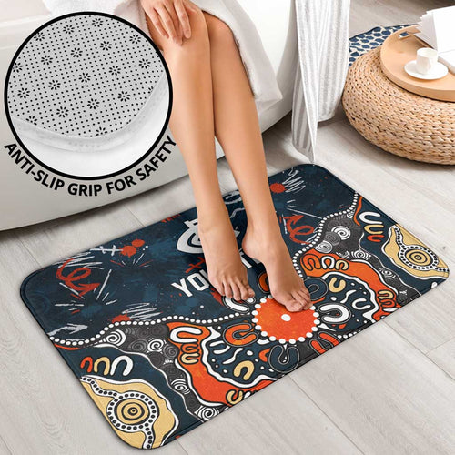 Personalized Carlton Blues Bathroom Set Aboriginal Dot Painting Graffiti Style