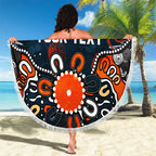 Personalized Carlton Blues Beach Blanket Aboriginal Dot Painting Graffiti Style