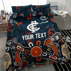 Personalized Carlton Blues Bedding Set Aboriginal Dot Painting Graffiti Style