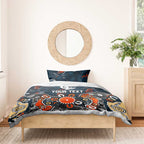 Personalized Carlton Blues Bedding Set Aboriginal Dot Painting Graffiti Style