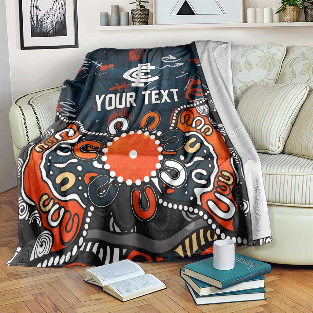 Personalized Carlton Blues Blanket Aboriginal Dot Painting Graffiti Style
