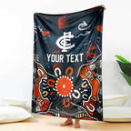 Personalized Carlton Blues Blanket Aboriginal Dot Painting Graffiti Style