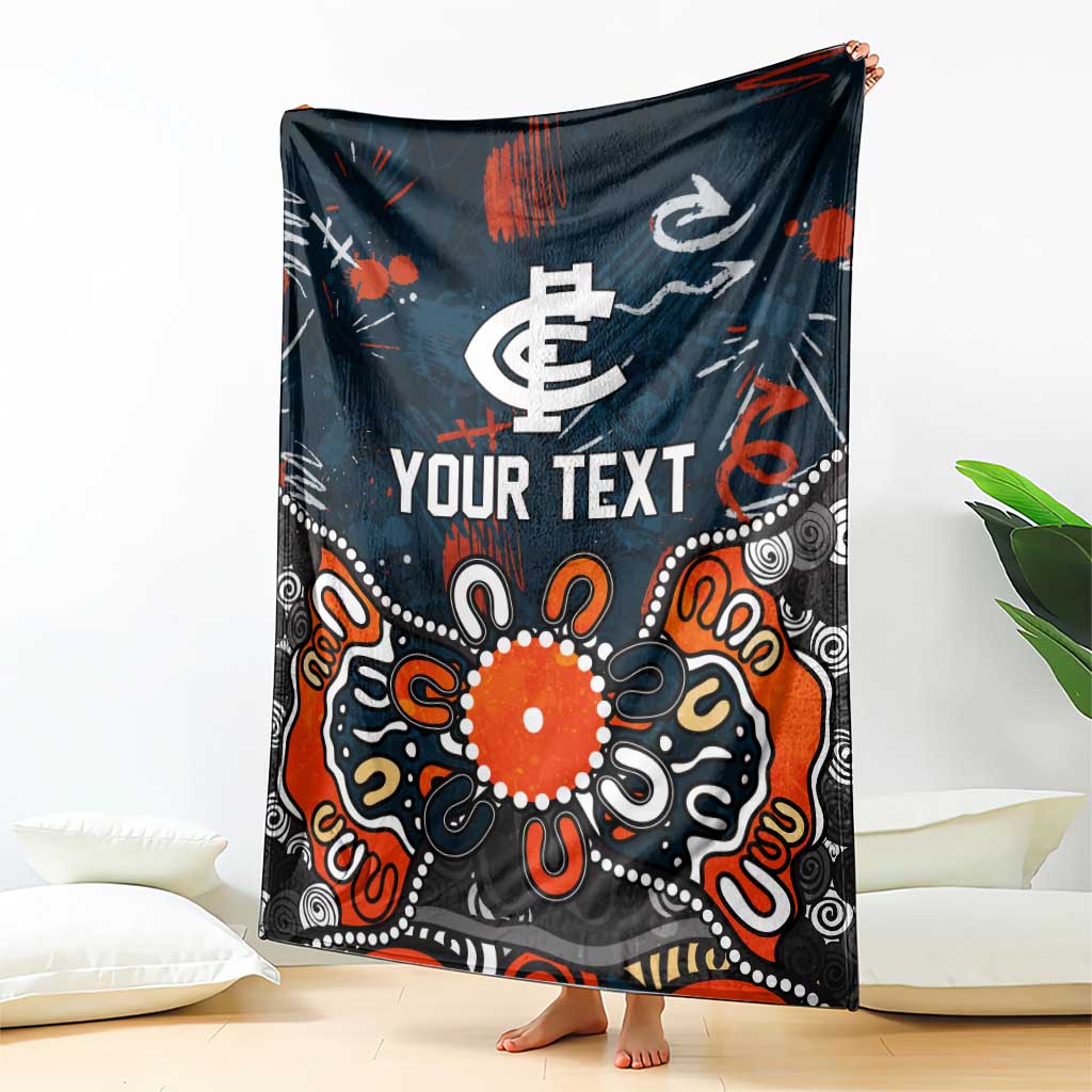 Personalized Carlton Blues Blanket Aboriginal Dot Painting Graffiti Style