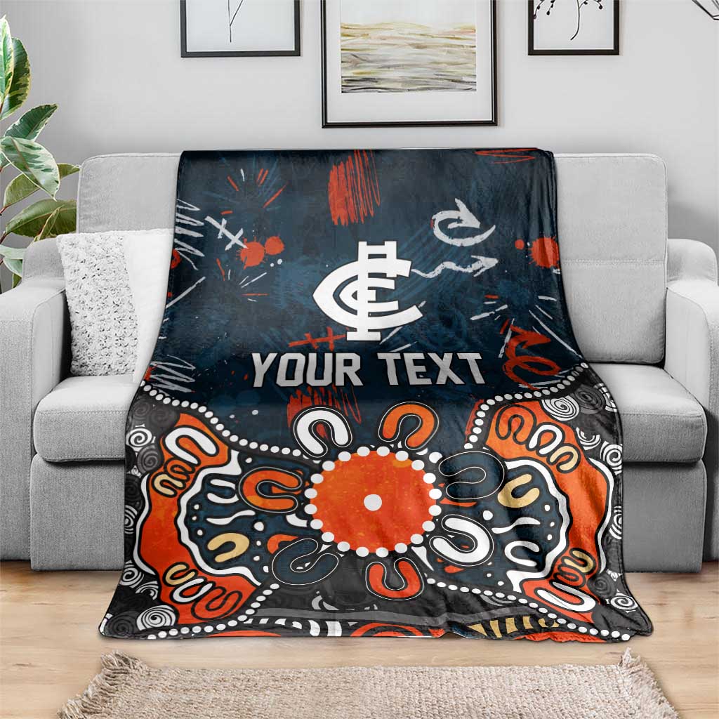 Personalized Carlton Blues Blanket Aboriginal Dot Painting Graffiti Style