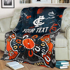Personalized Carlton Blues Blanket Aboriginal Dot Painting Graffiti Style