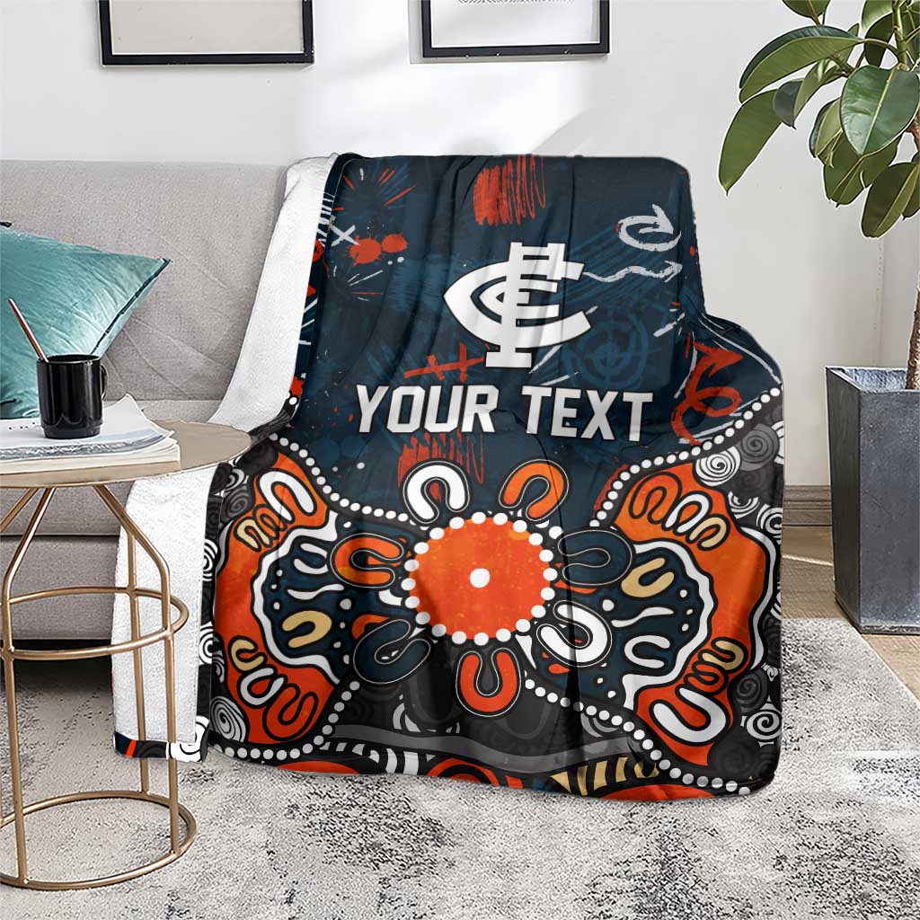 Personalized Carlton Blues Blanket Aboriginal Dot Painting Graffiti Style