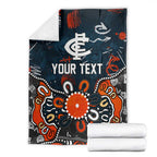 Personalized Carlton Blues Blanket Aboriginal Dot Painting Graffiti Style
