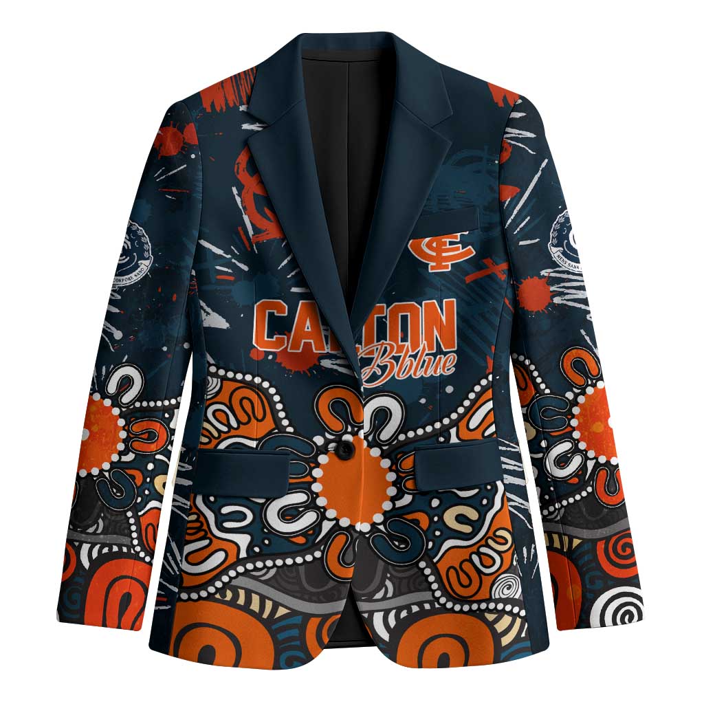 Personalized Carlton Blues Blazer Aboriginal Dot Painting Graffiti Style