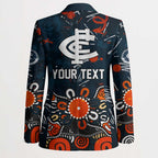 Personalized Carlton Blues Blazer Aboriginal Dot Painting Graffiti Style