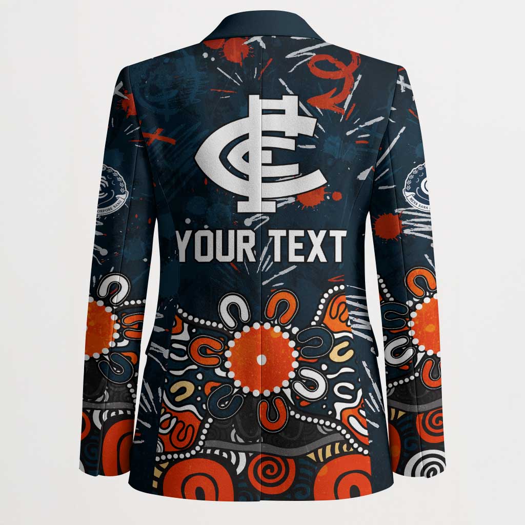 Personalized Carlton Blues Blazer Aboriginal Dot Painting Graffiti Style