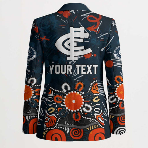 Personalized Carlton Blues Blazer Aboriginal Dot Painting Graffiti Style