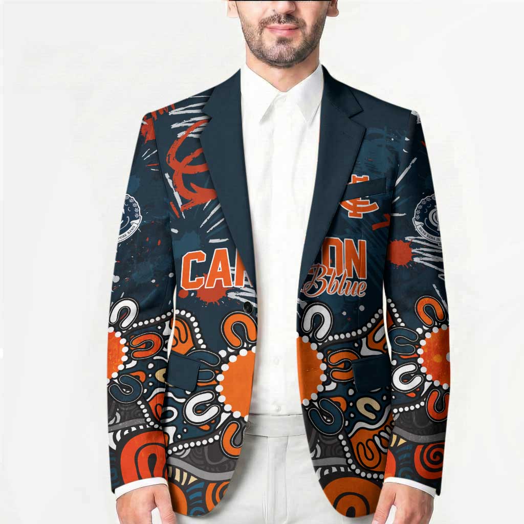 Personalized Carlton Blues Blazer Aboriginal Dot Painting Graffiti Style