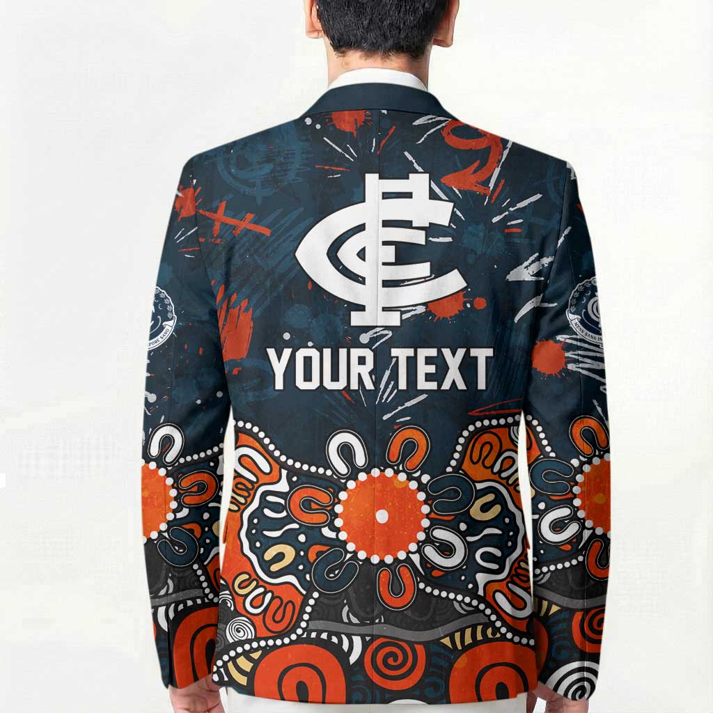 Personalized Carlton Blues Blazer Aboriginal Dot Painting Graffiti Style