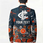 Personalized Carlton Blues Blazer Aboriginal Dot Painting Graffiti Style